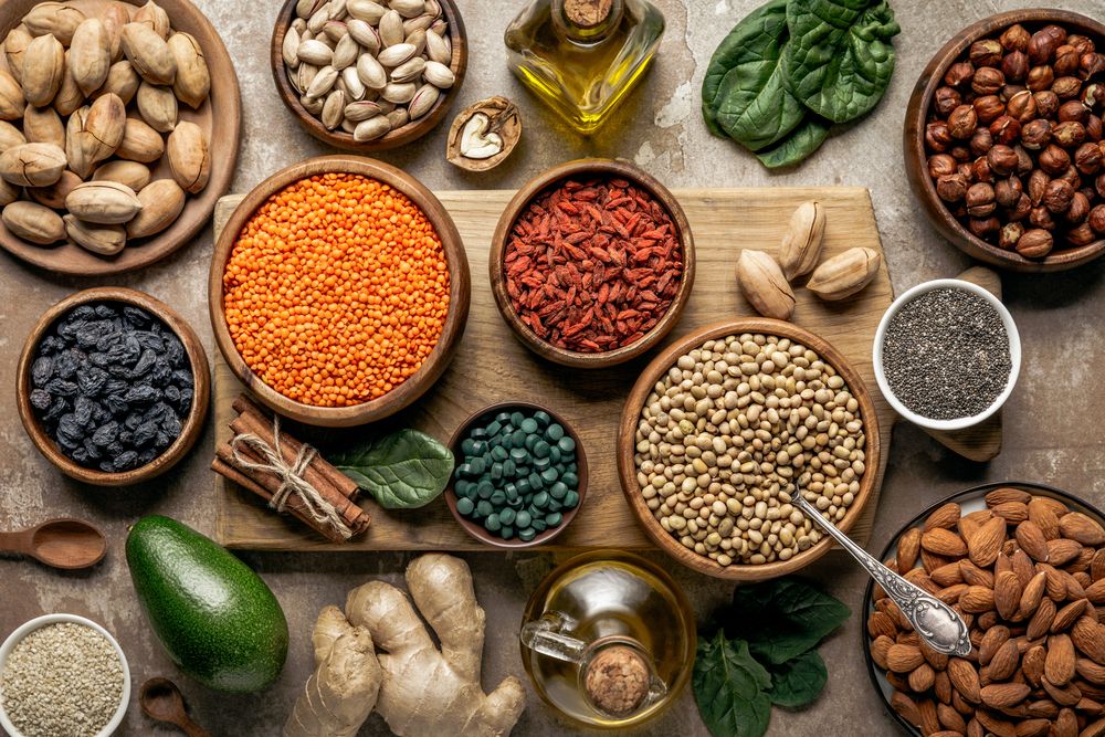 Flat lay of legumes