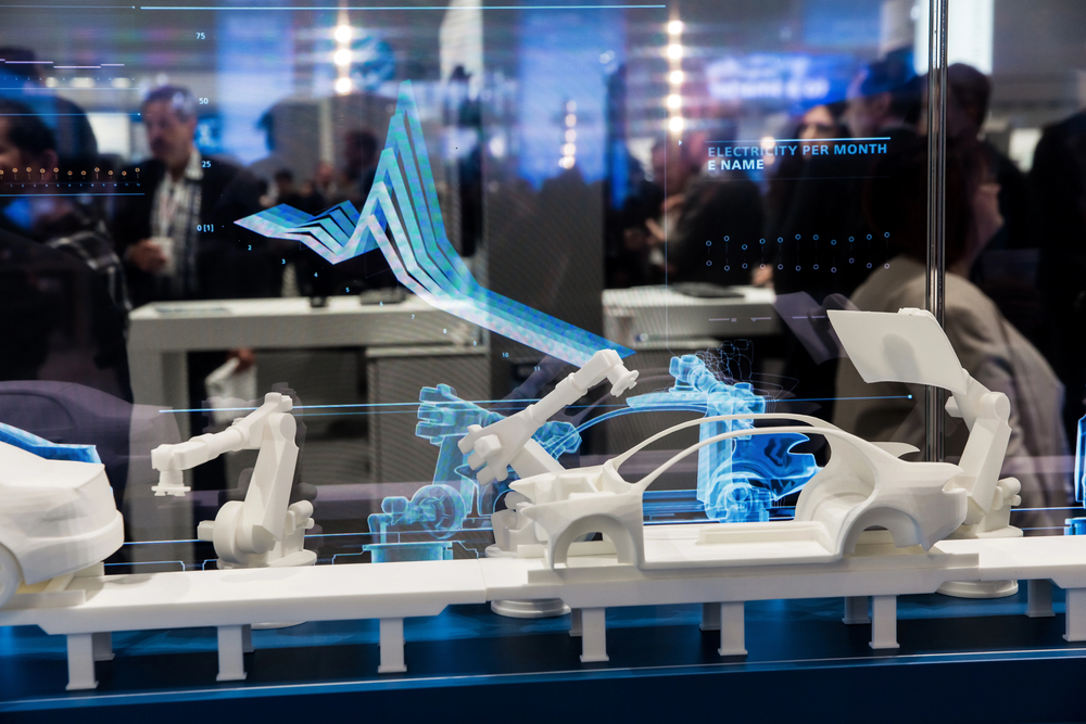 Simulating of car manufacturing by robots