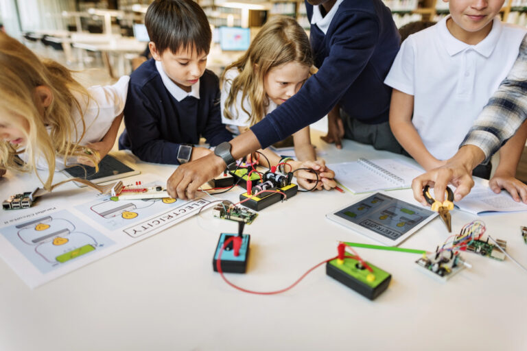 Children making Electronic Experimen