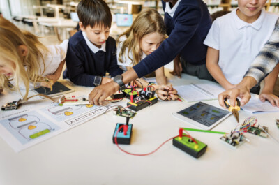 Children making Electronic Experimen